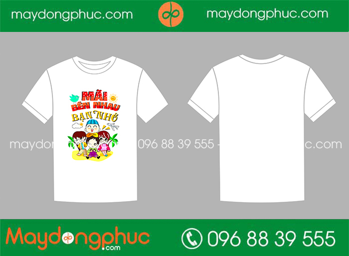 May áo phông đồng phục Mãi bên nhau bạn nhé | May ao phong dong phuc