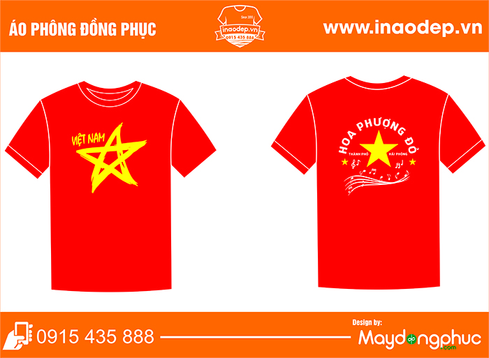 May áo phông Hoa Phượng Đỏ thành phố Hải Phòng | May ao phong dong phuc