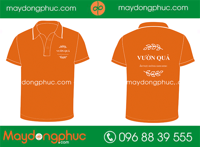 May áo phông Nhà hàng Vườn Quả | May ao phong dong phuc