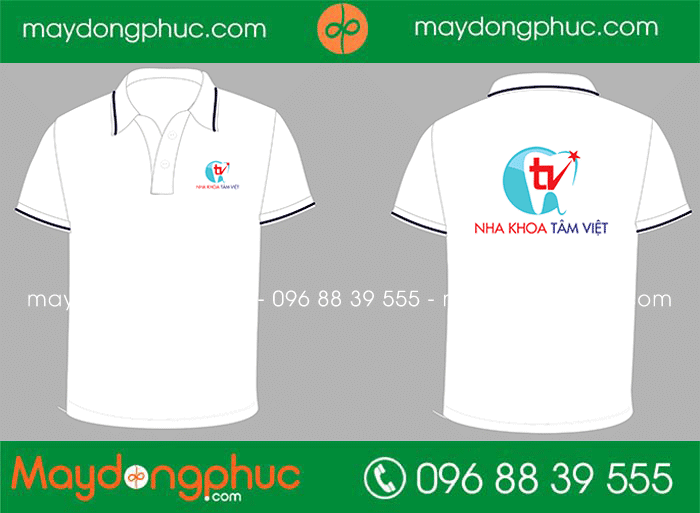 May áo phông Nha khoa Tâm Việt | May ao phong dong phuc
