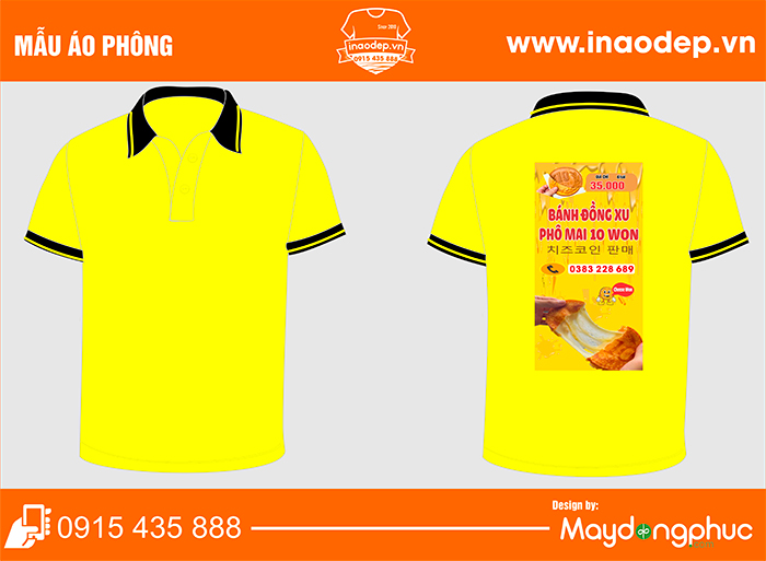 May áo phông Quán Bánh đồng xu phô mai 10 won | May ao phong dong phuc