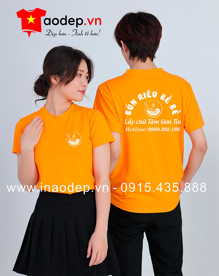 May áo phông Quán Bún riêu bề bề HTP | May ao phong dong phuc