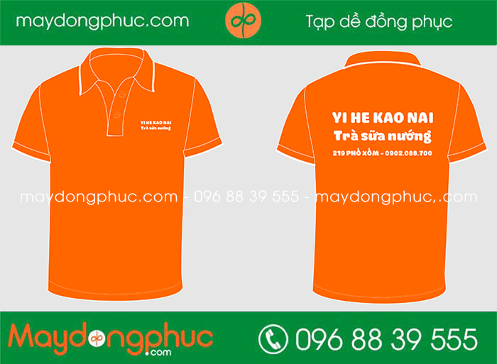 May áo phông Quán Trà sữa nướng Yi He Kao Nai | May ao phong dong phuc