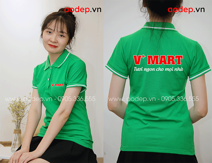 May áo phông Siêu thị V-Mart | May ao phong dong phuc