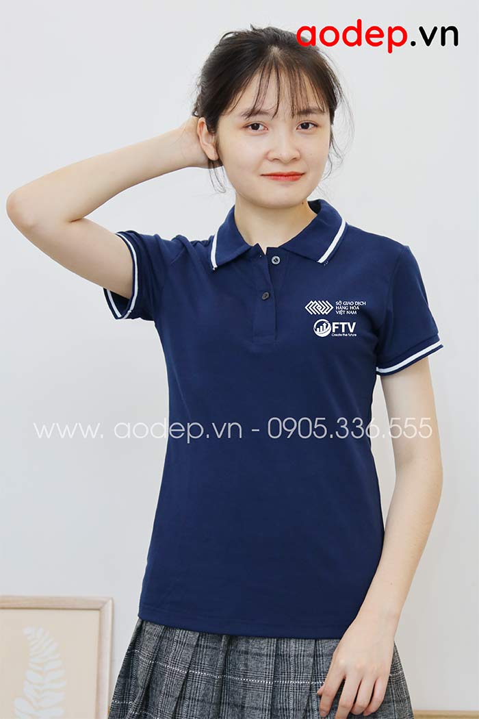 May áo phông Sở giao dịch hàng hóa Việt Nam FTV | May ao phong dong phuc