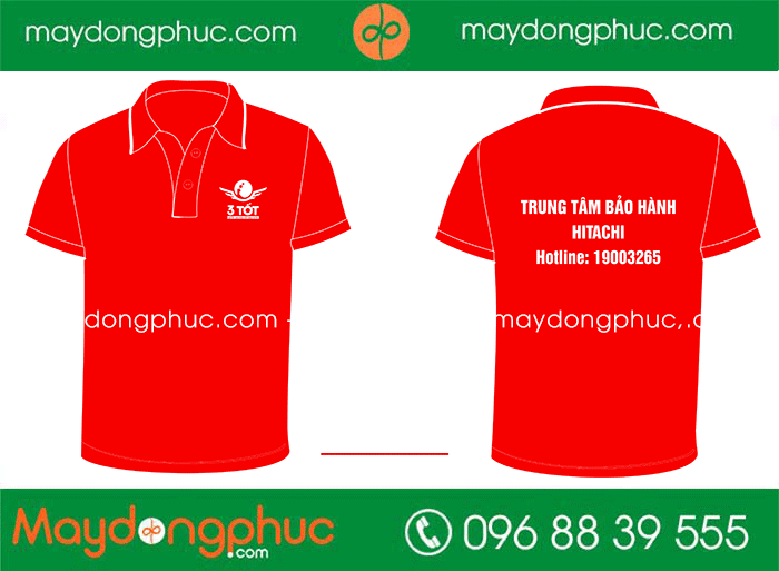 May áo phông Trung tâm bảo hành Hitachi | May ao phong dong phuc
