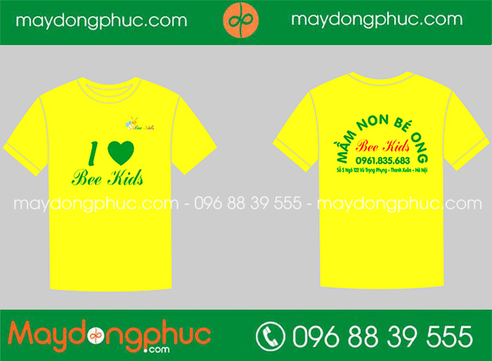 May áo phông Trường Mầm non Bé Ong Bee Kids | May ao phong dong phuc