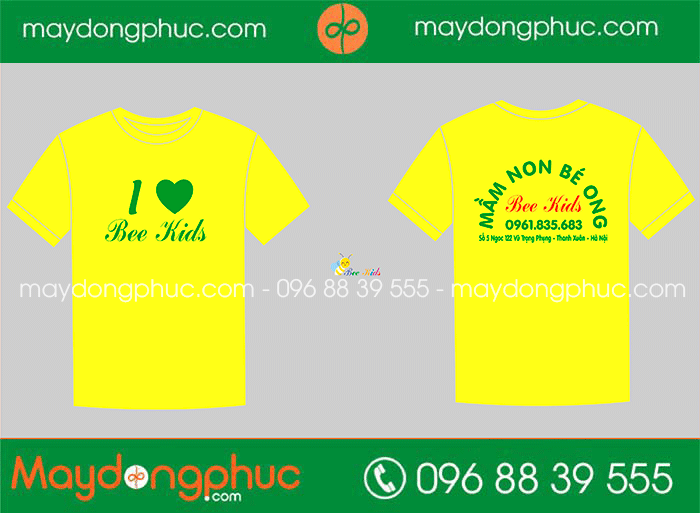 May áo phông Trường Mầm non Bé Ong | May ao phong dong phuc