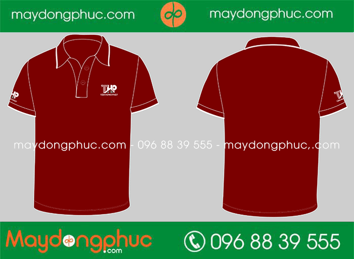 May áo polo màu đỏ Công ty Tân Hưng Phát | May ao phong dong phuc