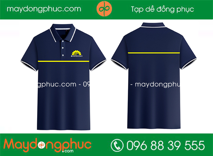 May áo polo màu xanh đen Công ty Bình Minh | May ao phong dong phuc