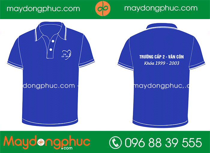 May áo Trường cấp 2 - Vân Côn khóa 1999 - 2003 | May ao phong dong phuc