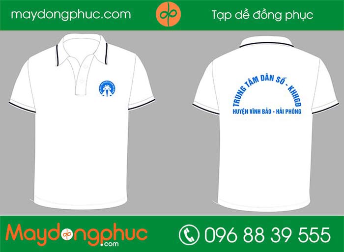 May áo cổ bẻ Trung tâm dân số - KHHGD huyện Vĩnh Bảo Hải Phòng | May ao phong dong phuc