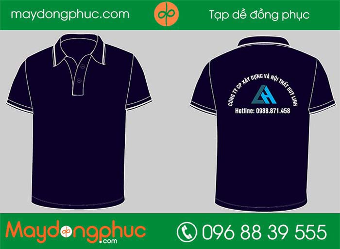 May áo phông công ty CP Xây dựng và nội thất Huy Linh | May ao phong dong phuc