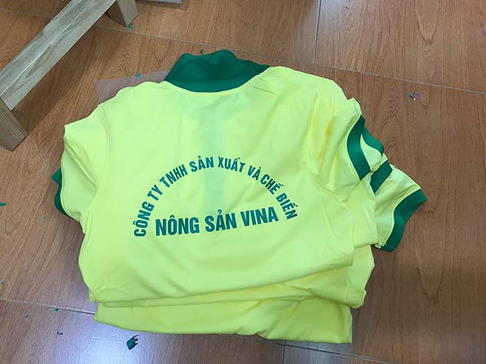 May áo phông Công ty TNHH sản xuất chế biến nông sản Vina | May ao phong dong phuc