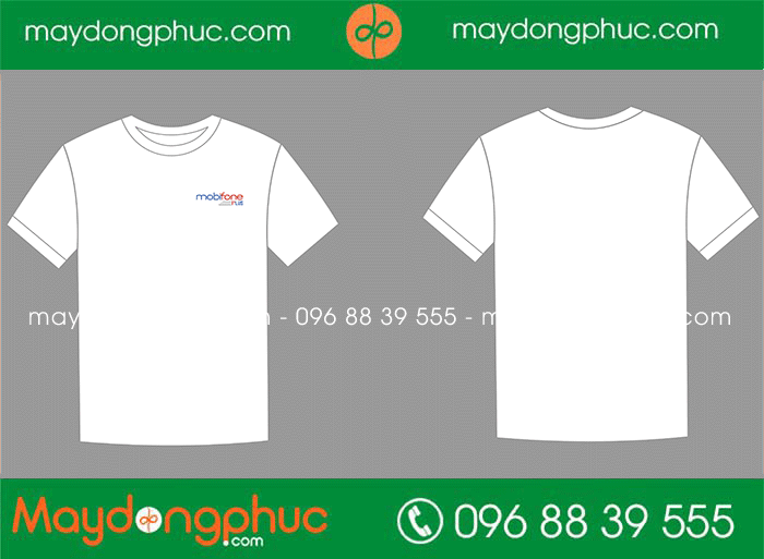 May áo phông cổ tròn Công ty Mobifone Plus | May ao phong dong phuc