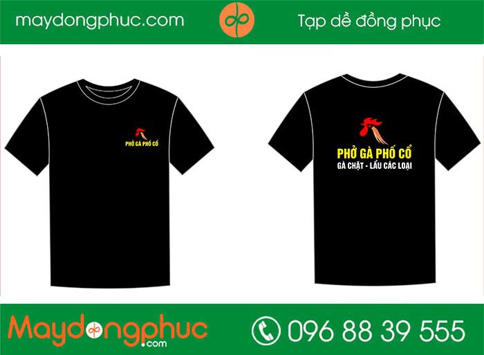 May áo phổng cổ tròn Quán Phở gà phố cổ | May ao phong dong phuc