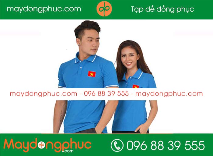 May áo phông hình lá cờ đỏ sao vàng | May ao phong dong phuc