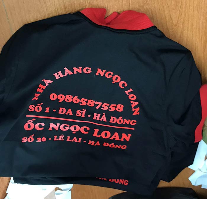 May áo phông Nhà hàng Ngọc Loan | May ao phong dong phuc