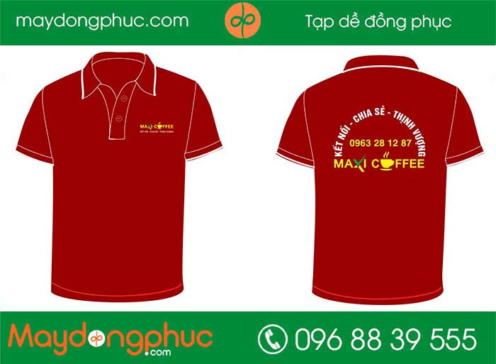 May áo phông Quán Maxi cafe | May ao phong dong phuc