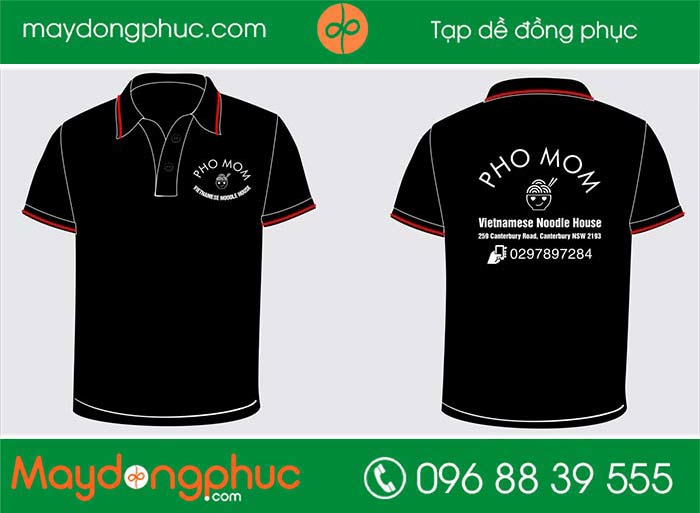 May áo phông Nhà hàng Pho Mom | May ao phong dong phuc