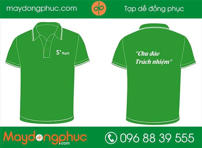 May áo phông siêu thị S mart | May ao phong dong phuc