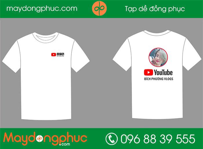May áo phông Youtube Bích Phương Vlogs | May ao phong dong phuc