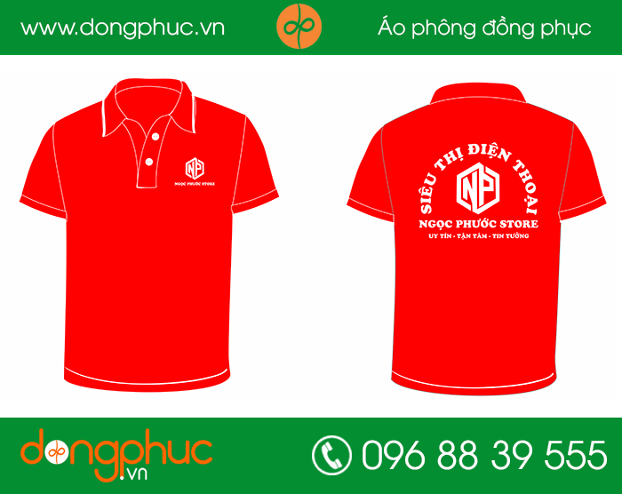 May đồng phục Siêu thị điện thoại Ngọc Phước | May dong phuc cong ty