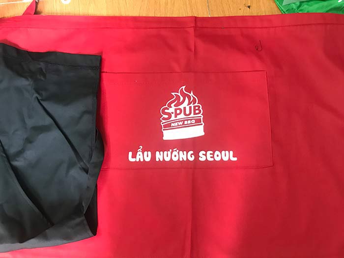 May tạp dề Quán lẩu nướng Seoul | May tap de dong phuc