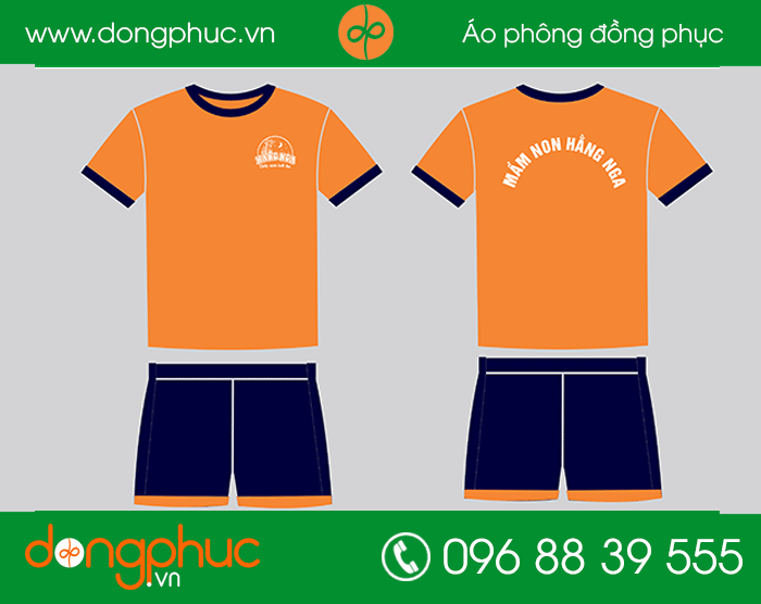 May đồng phục trường mầm non Hằng Nga | May dong phuc hop lop