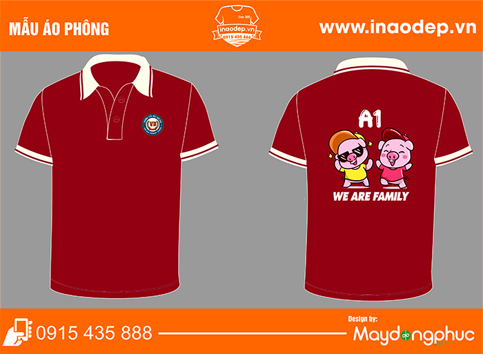 May áo Lớp A1 Trường Tiểu học Vạn Bảo - We are Family | May ao phong dong phuc