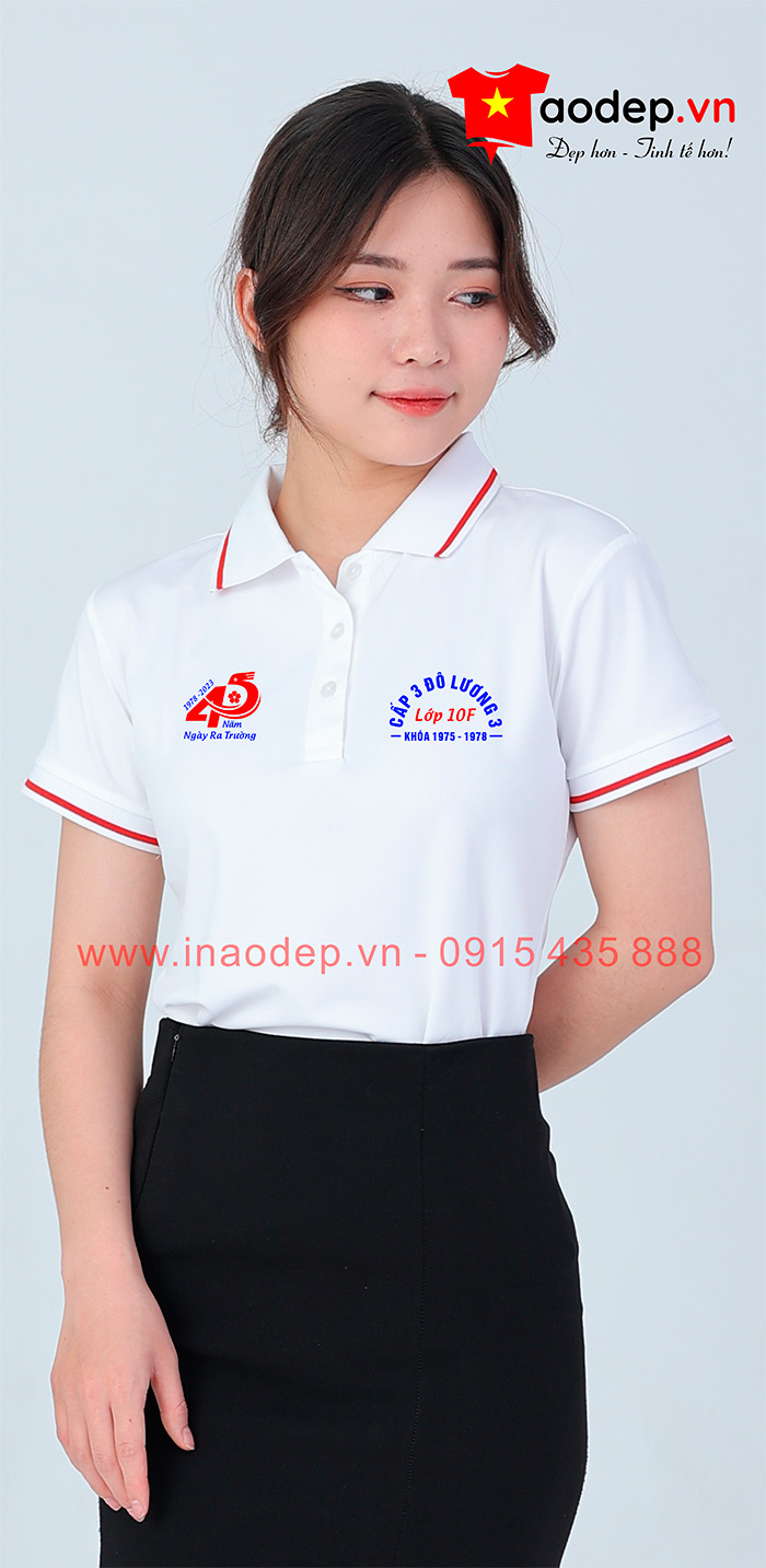May áo Lớp 10F Cấp 3 Đô Lương 3 45 năm Ngày ra trường | May ao phong dong phuc