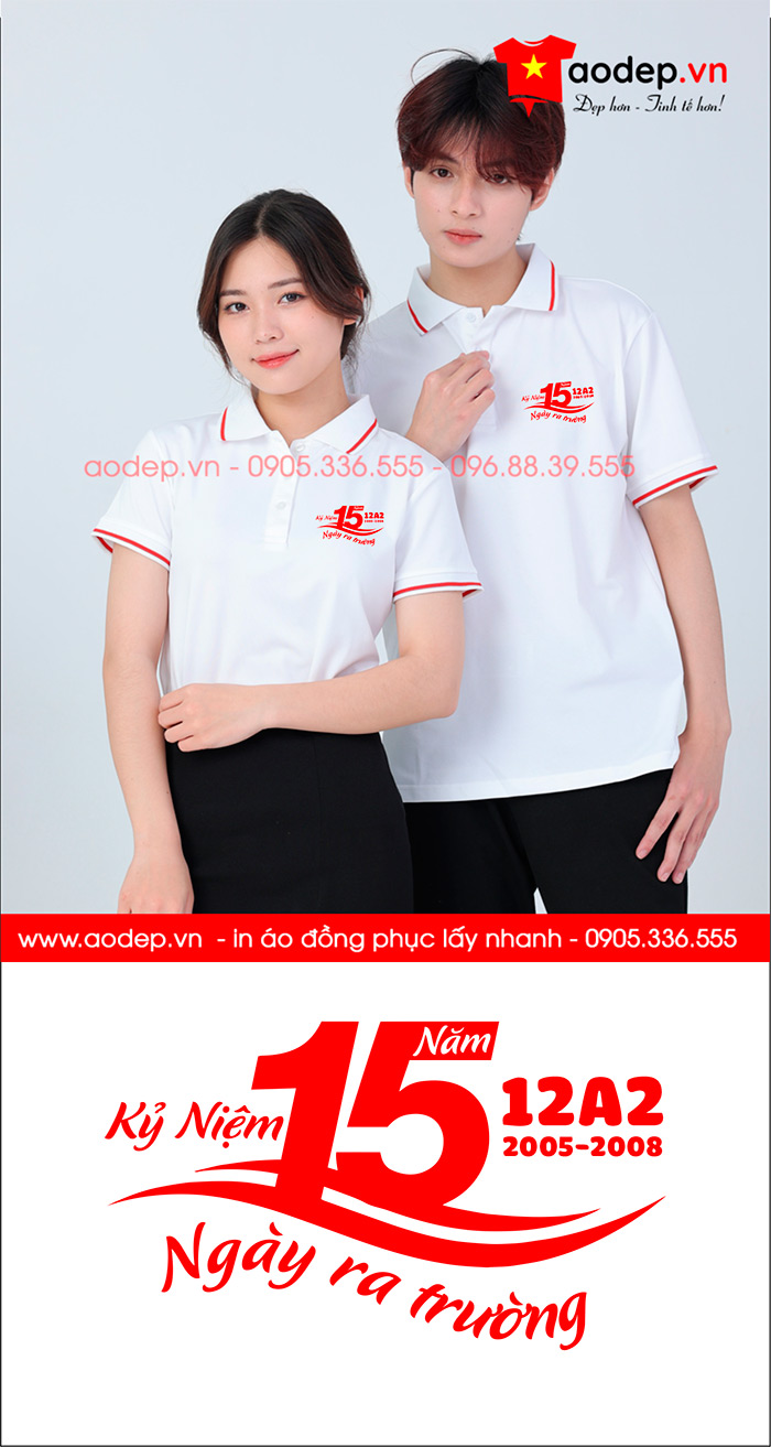 May áo Lớp 12A2 kỉ niệm 15 năm Ngày ra trường | May ao phong dong phuc