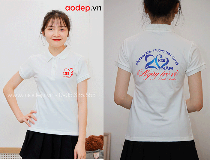 May áo phông Lớp 12E1 khóa 1998 - 2002 Hội khóa K35 Trường THPT Tân Kỳ | May ao phong dong phuc