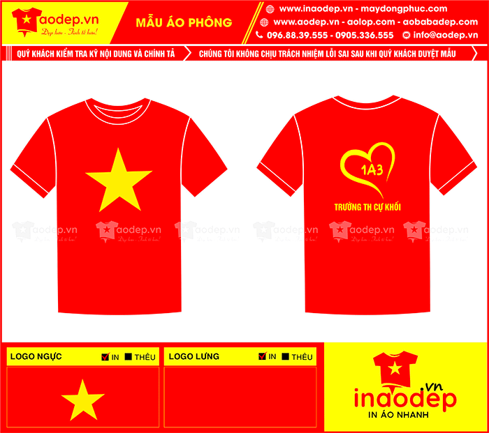 May áo Lớp 1A3 Trường TH Cự Khối | May ao phong dong phuc