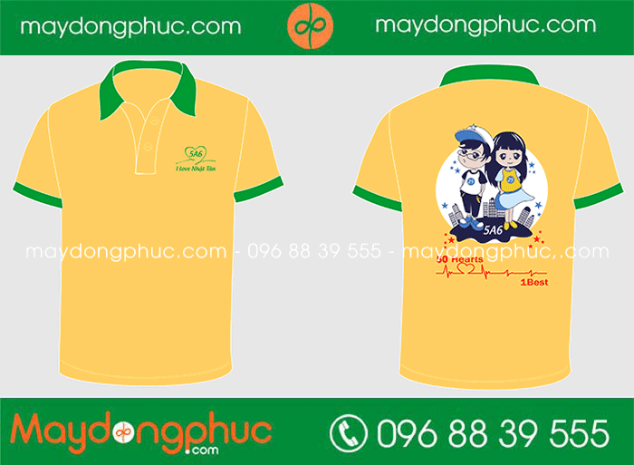 May áo Lớp 5A6 I love Nhật Tân | May ao phong dong phuc