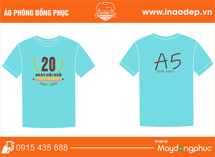 May áo Lớp A5 Trường THPOT BC Đống Đa 20 năm ngày hội ngộ | May ao phong dong phuc