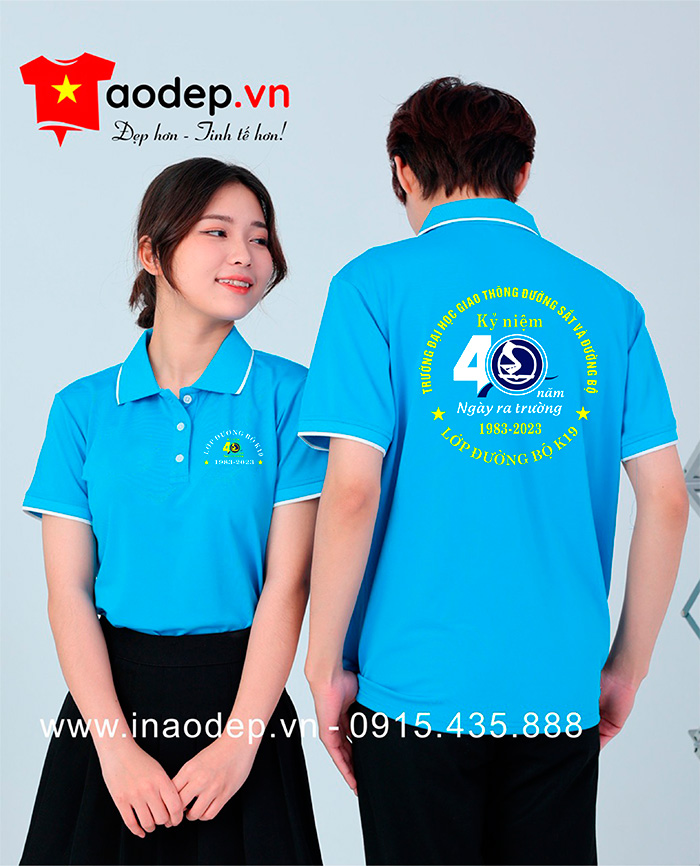 May áo Lớp Đường bộ K19 Trường Đại học Giao thông đường sắt và đường bộ | May ao phong dong phuc