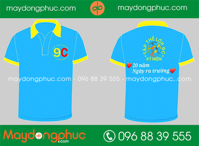 May áo Tập thể Lớp 9C Kỉ niệm 20 năm Ngày ra trường | May ao phong dong phuc
