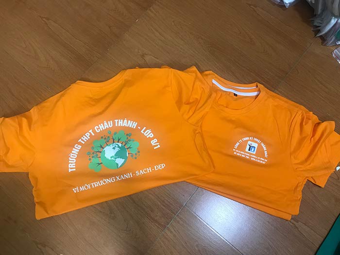 May áo cổ tròn Lớp 8/1 trường THPT Châu Thành | May ao phong dong phuc