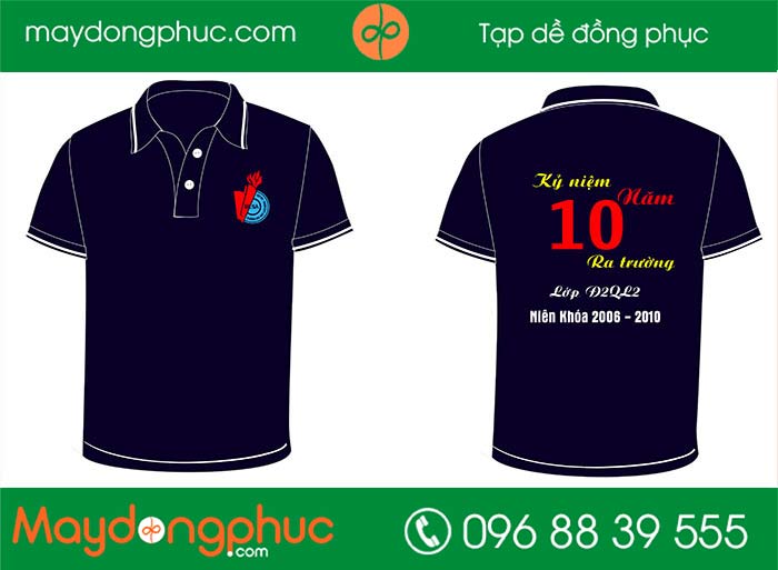 May áo kỉ niệm 10 năm lớp D2QL2 trường lao động xã hội | May ao phong dong phuc