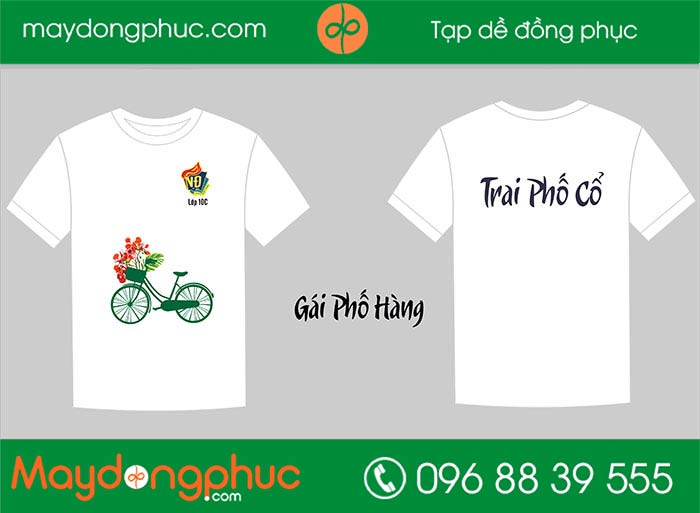 May áo lớp cổ tròn 10C Trai Phố Cổ | May ao phong dong phuc