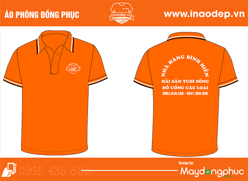 May áo phông Nhà hàng Bình Hiền | May ao phong dong phuc