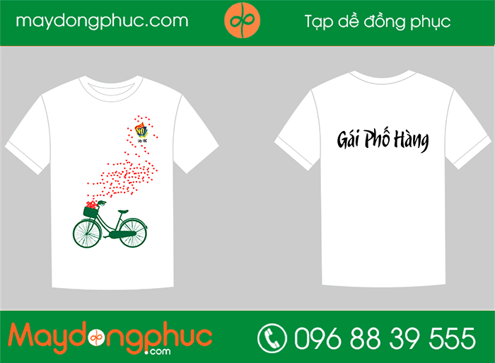 May áo phông cổ tròn Gái phố hàng | May ao phong dong phuc