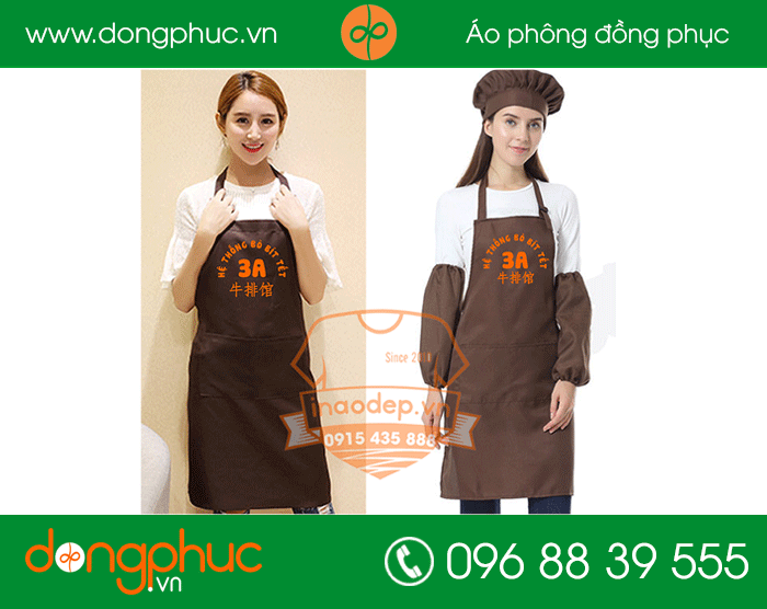 May tạp dề quán 3A Hệ thống bò bít tết | May tap de