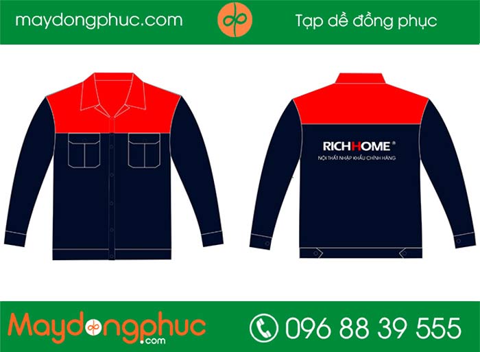 May áo bảo hộ công ty Rich Home | May ao dong phuc bao ho