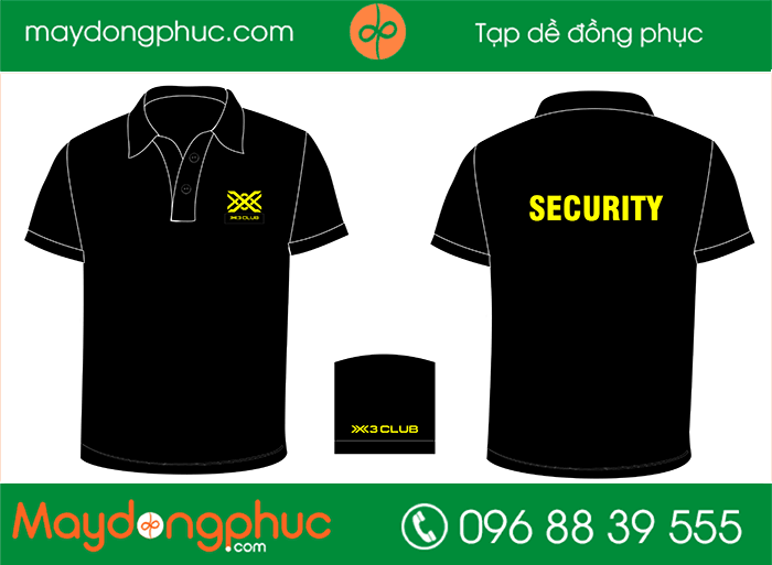 May áo phông bảo vệ X3 Club | May ao phong dong phuc
