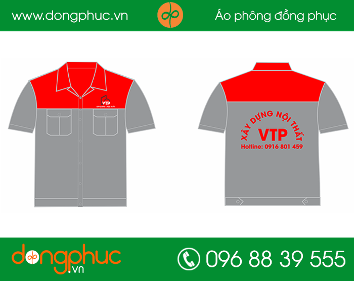 May đồng phục bảo hộ công ty xây dựng nội thất VTP | May dong phuc bao ho