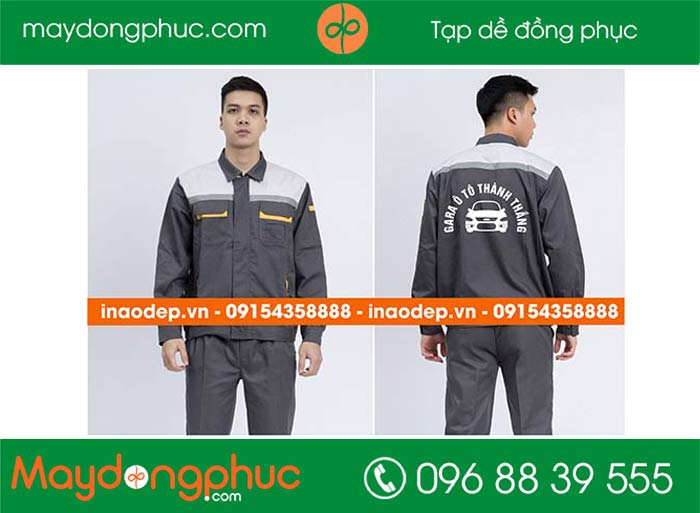 May áo đồng phục bảo hộ Gara ô tô Thành Thắng | May ao bao ho dong phuc