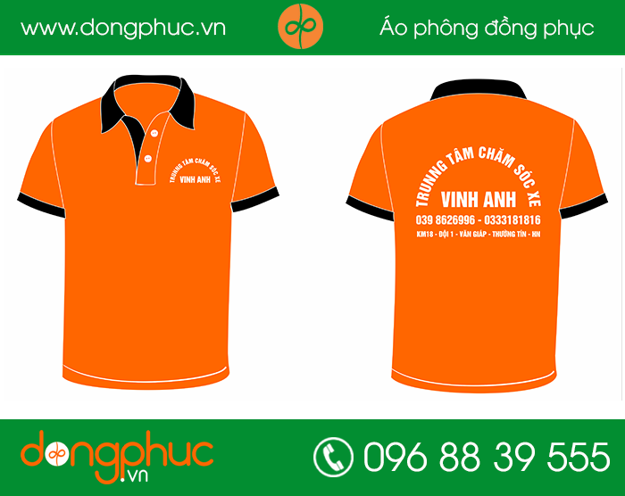 May đồng phục trung tâm chăm sóc xe Vinh Anh | May dong phuc nha hang
