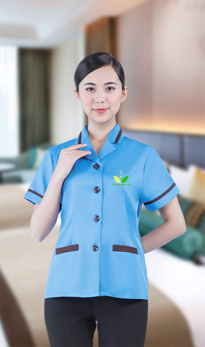 May đồng phục vệ sinh ngắn tay công ty Thăng Long | May ao dong phuc